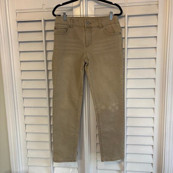 Chico’s Khaki  Platinum Denim‎ Jeans Size 0 (Size XS/4) - Picture 1 of 9